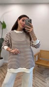 BORDO 3030 ÇİZGİLİ SWEAT