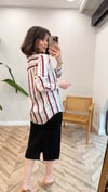 BORDO 3051 SATEN ÇİZGİLİ GÖMLEK