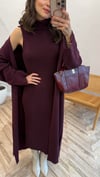 BORDO 35 TRİKO ELBİSE HIRKA TAKIM