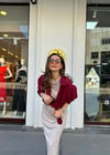 BORDO 4612 OMZU DÜŞÜK OVERSİZE GÖMLEK 