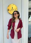 BORDO 4612 OMZU DÜŞÜK OVERSİZE GÖMLEK 