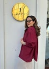 BORDO 4612 OMZU DÜŞÜK OVERSİZE GÖMLEK 