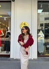 BORDO 4612 OMZU DÜŞÜK OVERSİZE GÖMLEK 