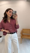 BORDO 4906 ÇİZGİLİ GÖMLEK
