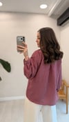 BORDO 4906 ÇİZGİLİ GÖMLEK