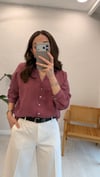 BORDO 4906 ÇİZGİLİ GÖMLEK