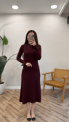 BORDO 5357 BALIKÇI YAKA ELBİSE 