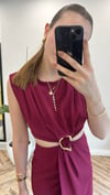 BORDO 8190 GOLD TOKALI ELBİSE