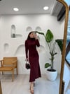 BORDO 90240 TRİKO ELBİSE