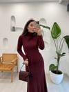 BORDO 90240 TRİKO ELBİSE