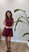 BORDO 90244 VOLANLI TRİKO ELBİSE 