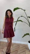 BORDO 90244 VOLANLI TRİKO ELBİSE 