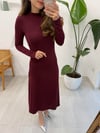 BORDO 91339 UZUN KOLLU MİDİ ELBİSE 