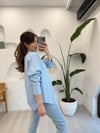 BUZ MAVİ 31857 ÇİZGİLİ GÖMLEK 
