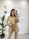 CAMEL KOLU BÜZGÜLÜ BLAZER CEKET