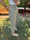 ÇİMEN YEŞİLİ 50976 KETEN PANTOLON