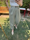 ÇİMEN YEŞİLİ 50976 KETEN PANTOLON