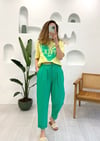 ÇİMEN YEŞİLİ DUBLE PAÇA PANTOLON