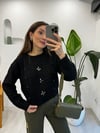 DİLVİN 10462 TAŞ İŞLEME KAZAK SİYAH STD