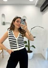 EKRU 0019 TRİKO ÇİZGİLİ YELEK 
