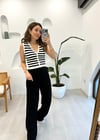 EKRU 0019 TRİKO ÇİZGİLİ YELEK 