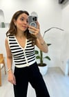 EKRU 0019 TRİKO ÇİZGİLİ YELEK 
