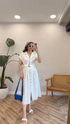 EKRU 0461 ÇİZGİLİ ELBİSE 