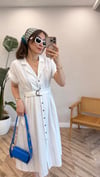 EKRU 0461 ÇİZGİLİ ELBİSE 