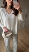 EKRU 0844 V YAKA KAŞMİR KAZAK 