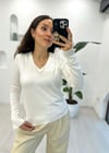EKRU 10427 V YAKA KOLU YIRTMAÇ TRİKO 