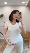 EKRU 10730 AJURLU FİYONK DTY TRİKO BLUZ 