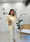 EKRU 1135 DERİ BLAZER CEKET