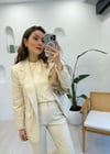 EKRU 1135 DERİ BLAZER CEKET