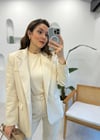 EKRU 1135 DERİ BLAZER CEKET