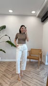 EKRU 1704 ÇİZGİLİ KEMERLİ PANTOLON