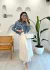 EKRU 26471 PİLİSELİ ŞİFON ETEK 