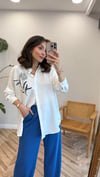 EKRU 2951 ÇİÇEK İŞLEME GÖMLEK 