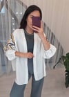 EKRU 3020 NAKIŞLI KİMONO 