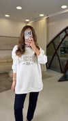 EKRU 3120 TRİKO VE NAKIŞ DETAY SWEAT 