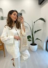 EKRU 33534 KETEN NAKIŞLI GÖMLEK 