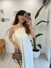 EKRU 34937 BOYUNDAN BAĞLAMALI ELBİSE