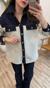 EKRU 3714 KOT GARNİLİ CEKET 