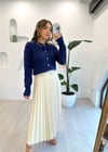 EKRU 4062 PİLİSELİ DERİ ETEK
