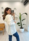 EKRU 4141 DENİM DETAYLI BLUZ 