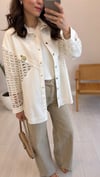 EKRU 6119 FİLE DETAY BLUZ 