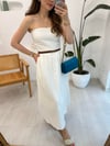 EKRU 6352 ÇİZGİLİ ELBİSE 