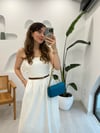 EKRU 6352 ÇİZGİLİ ELBİSE 