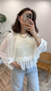 EKRU 6471 DANTELLİ GÖMLEK 