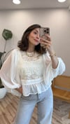 EKRU 6471 DANTELLİ GÖMLEK 
