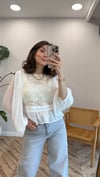 EKRU 6471 DANTELLİ GÖMLEK 